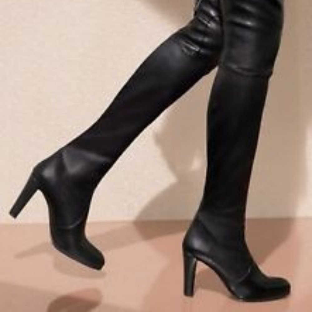 Stuart Weitzman 6.5 Black Leather Highland Boots